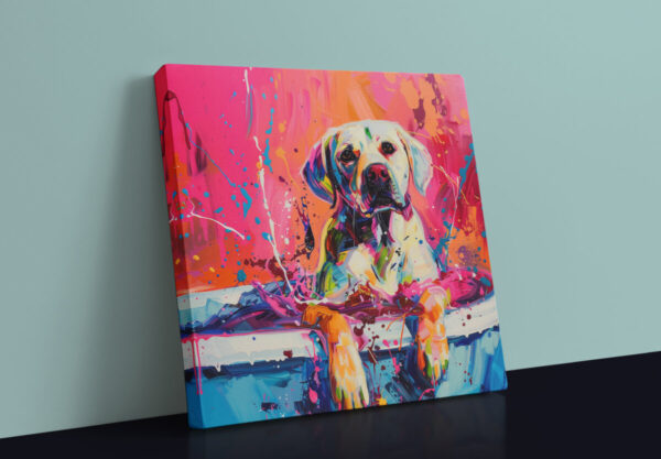 Labrador Retriever in Tub CANVAS ART | Dog Canvas Art, Artful Canvas Art, Gifted Dog Art, Colorful Dog Art - Image 4