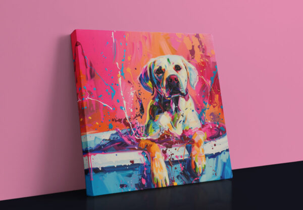 Labrador Retriever in Tub CANVAS ART | Dog Canvas Art, Artful Canvas Art, Gifted Dog Art, Colorful Dog Art - Image 3