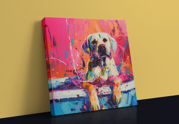 Labrador Retriever in Tub CANVAS ART | Dog Canvas Art, Artful Canvas Art, Gifted Dog Art, Colorful Dog Art - Image 2