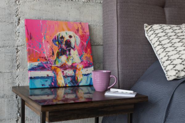 Labrador Retriever in Tub CANVAS ART | Dog Canvas Art, Artful Canvas Art, Gifted Dog Art, Colorful Dog Art - Image 8