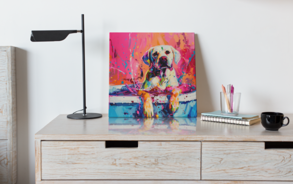 Labrador Retriever in Tub CANVAS ART | Dog Canvas Art, Artful Canvas Art, Gifted Dog Art, Colorful Dog Art - Image 5