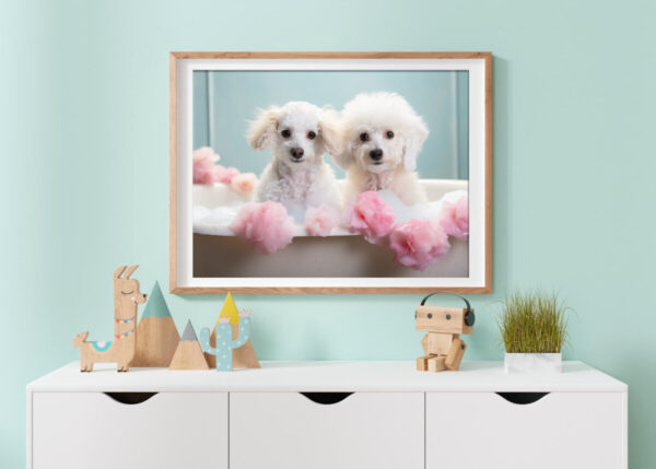 French Poodles in a Bathtub, INSTANT DOWNLOADS, French Poodles Wall Art, Bathroom Dog Art, Bathroom Decor, Dog Art - Image 4