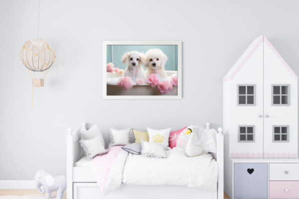 French Poodles in a Bathtub, INSTANT DOWNLOADS, French Poodles Wall Art, Bathroom Dog Art, Bathroom Decor, Dog Art - Image 5