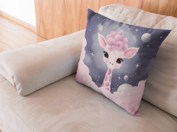 Baby Giraffe Pillow, Baby Giraffe Gift, Bedroom Decor, Giraffe Home Decore, Giraffe Pillow, Giraffe decor, Square Pillow - Image 9