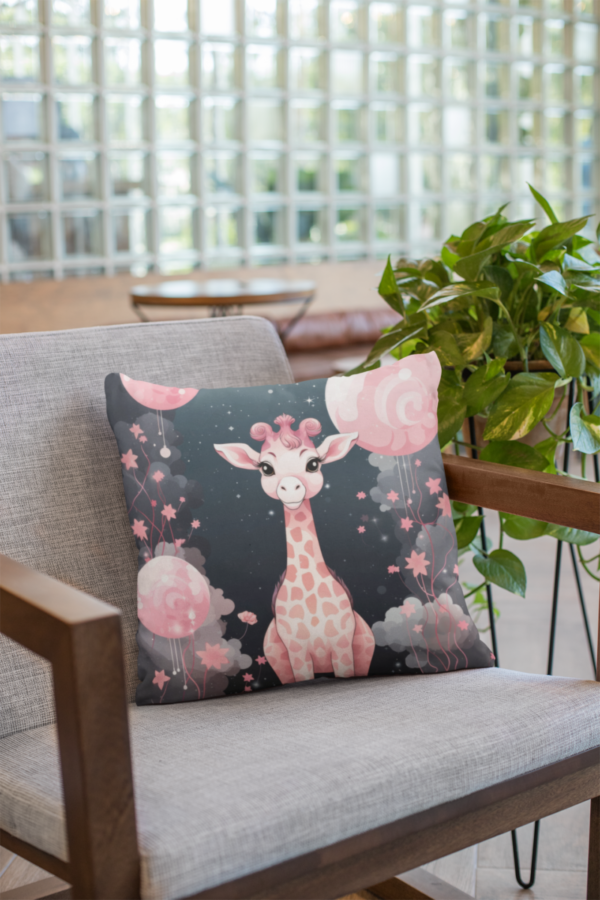 Baby Giraffe Pillow, Baby Giraffe Gift, Bedroom Decor, Giraffe Home Decor, Giraffe Pillow, Giraffe decor, Square Pillow - Image 7