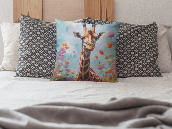 Giraffe Pillow, Giraffe Gift, Bedroom Decor, Giraffe Home Decore, Giraffe Pillow, Giraffe decor, Polyester Square Pillow - Image 4