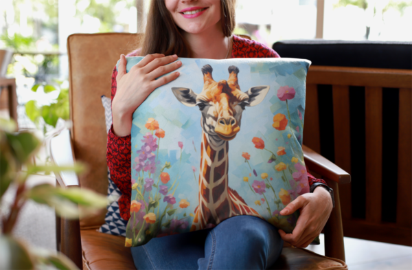 Giraffe Pillow, Giraffe Gift, Bedroom Decor, Giraffe Home Decore, Giraffe Pillow, Giraffe decor, Polyester Square Pillow - Image 5