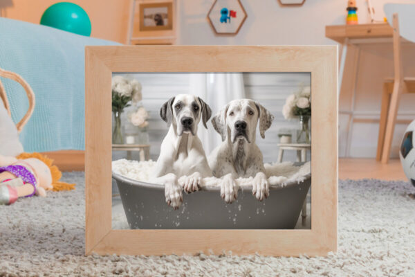 Great Danes in a Bathtub, INSTANT DOWNLOADS, Great Danes Wall Art, Bathroom Dog Art, Bathroom Decor, Dog Art - Image 2