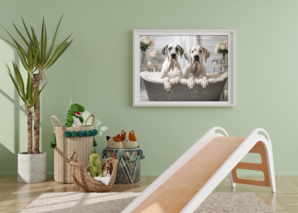 Great Danes in a Bathtub, INSTANT DOWNLOADS, Great Danes Wall Art, Bathroom Dog Art, Bathroom Decor, Dog Art - Image 4