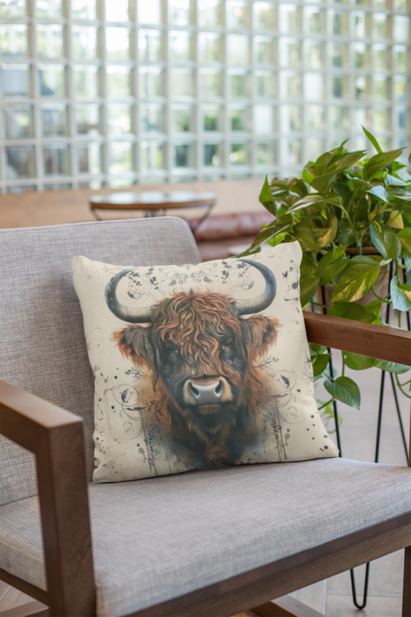 Highland Cow Pillow, Highland Cow Gift, Living room Decor, Western Pillow, Cow Pillow, Square Pillow, Highland Cow decor - Image 5