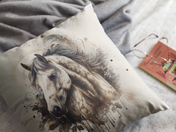 Horse Pillow, Horse Gift, Bedroom Decor, Horse Home Decore, Horse Pillow, Horse decor, Spun Polyester Square Pillow - Image 3