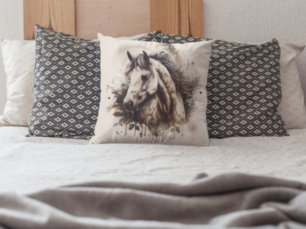 Horse Pillow, Horse Gift, Bedroom Decor, Horse Home Decore, Horse Pillow, Horse decor, Spun Polyester Square Pillow - Image 4