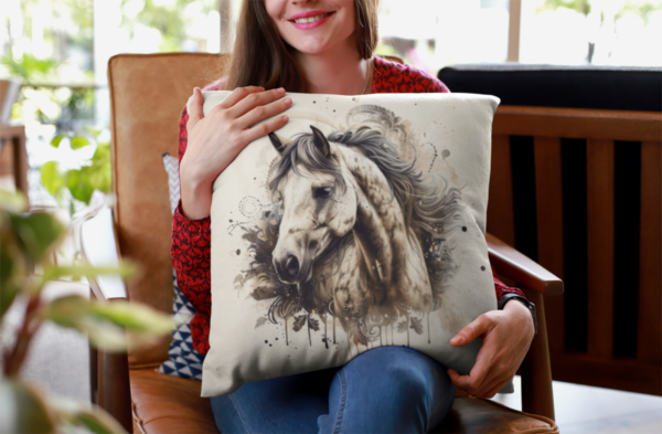 Horse Pillow, Horse Gift, Bedroom Decor, Horse Home Decore, Horse Pillow, Horse decor, Spun Polyester Square Pillow - Image 7