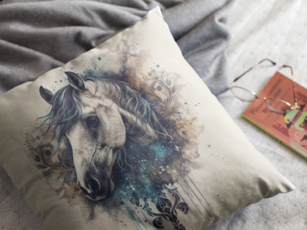 Horse Pillow, Horse Gift, Bedroom Decor, Horse Home Decore, Horse Pillow, Horse decor, Spun Polyester Square Pillow - Image 3