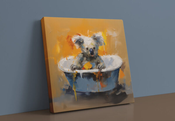 Koala Bear in Tub CANVAS ART | Koala Bear Canvas Art, Artful Canvas Art, Gifted Bear Art, Wallarte, Colorful Bear Art - Image 6