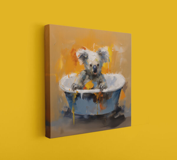 Koala Bear in Tub CANVAS ART | Koala Bear Canvas Art, Artful Canvas Art, Gifted Bear Art, Wallarte, Colorful Bear Art - Image 3