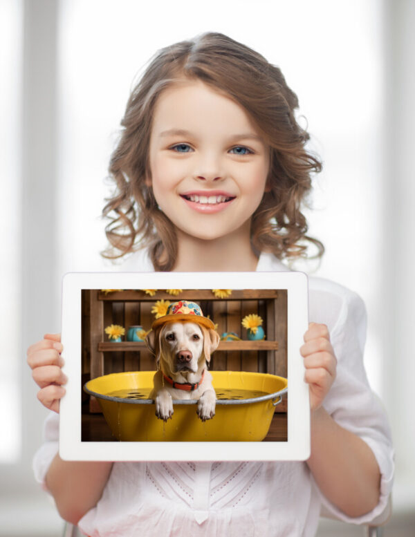 Labrador Retriever in a Bathtub, INSTANT DOWNLOADS, Labrador Retriever Wall Art, Bathroom Dog Art, Bathroom Decor - Image 2