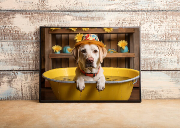 Labrador Retriever in a Bathtub, INSTANT DOWNLOADS, Labrador Retriever Wall Art, Bathroom Dog Art, Bathroom Decor - Image 3