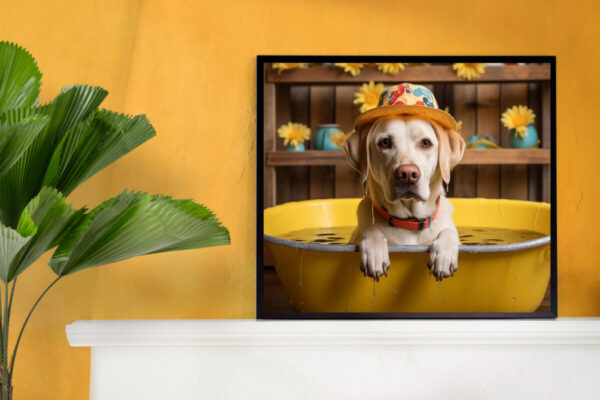 Labrador Retriever in a Bathtub, INSTANT DOWNLOADS, Labrador Retriever Wall Art, Bathroom Dog Art, Bathroom Decor - Image 4