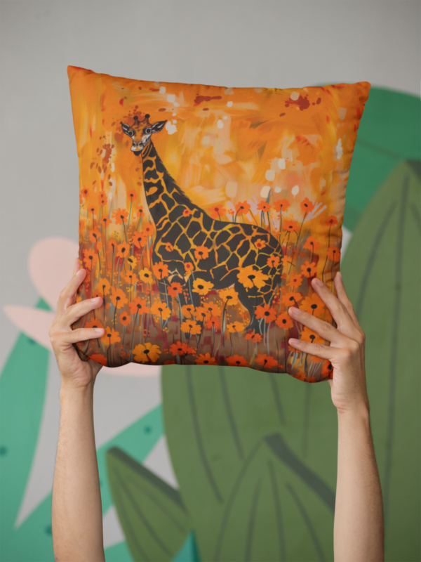 Giraffe Pillow, Giraffe Gift, Bedroom Decor, Giraffe Home Decore, Giraffe Pillow, Giraffe decor, Polyester Square Pillow - Image 3