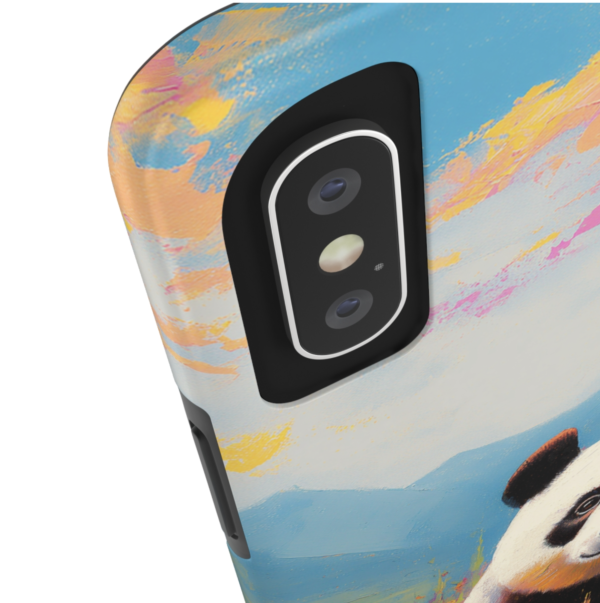 Panda bear in field of flowers, phone case art,