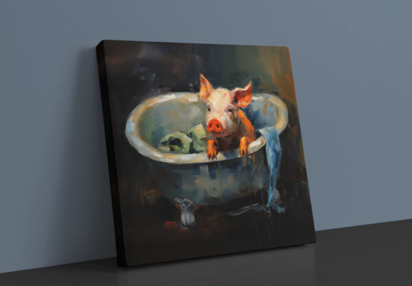 Pig in Tub CANVAS ART | Pig Canvas Art, Artful Canvas Art, Gifted Pig Art, Wallarte, Colorful Pig Art, Pig Art - Image 6