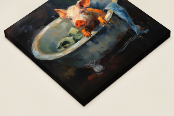 Pig in Tub CANVAS ART | Pig Canvas Art, Artful Canvas Art, Gifted Pig Art, Wallarte, Colorful Pig Art, Pig Art - Image 2