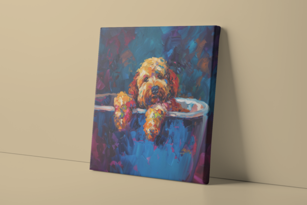 Dog in Tub CANVAS ART | Dog Canvas Art, Artful Canvas Art, Gifted Dog Art, Colorful Dog Art, Canvas Artful Wallart - Image 2