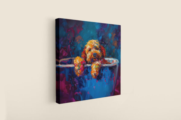 Dog in Tub CANVAS ART | Dog Canvas Art, Artful Canvas Art, Gifted Dog Art, Colorful Dog Art, Canvas Artful Wallart