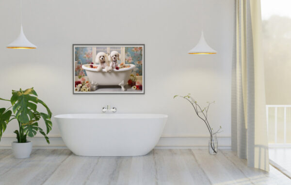 Poodles in a Bathtub, INSTANT DOWNLOADS, Poodles Wall Art, Bathroom Dog Art, Bathroom Decor, Dog Art - Image 4