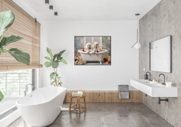 Poodles in a Bathtub, INSTANT DOWNLOADS, Poodles Wall Art, Bathroom Dog Art, Bathroom Decor, Dog Art - Image 5