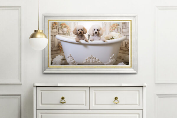 Poodles in a Bathtub, INSTANT DOWNLOADS, Poodles Wall Art, Bathroom Dog Art, Bathroom Decor, Dog Art - Image 2