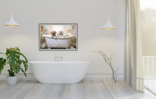 Poodles in a Bathtub, INSTANT DOWNLOADS, Poodles Wall Art, Bathroom Dog Art, Bathroom Decor, Dog Art - Image 4