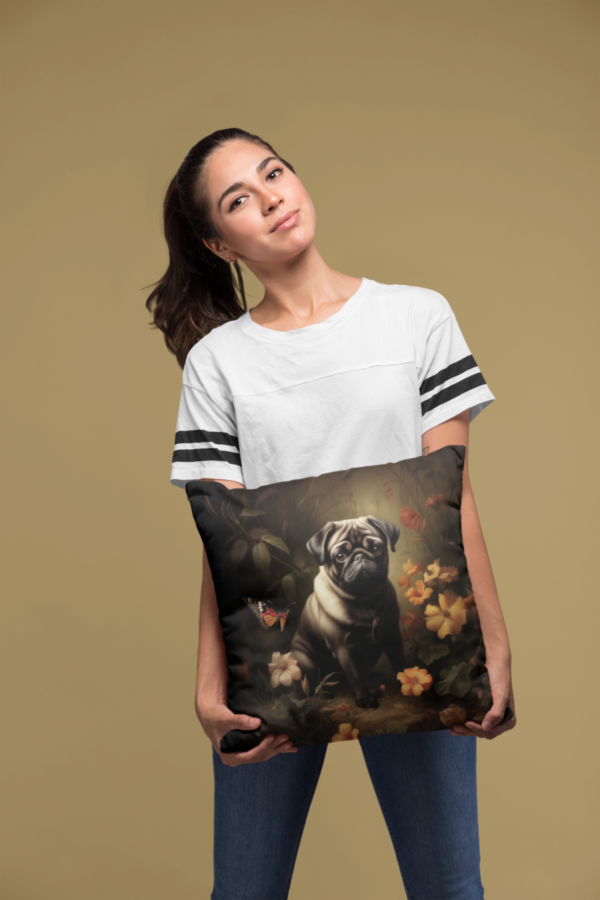 Pug Pillow, Corgi Gift, Bedroom Decor, Home Decore, Dog Pillow, Pug Dog Pillow, Spun Polyester Square Pillow - Image 3