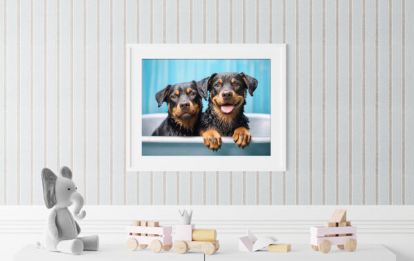 Rottweiler Puppies in a Bathtub, INSTANT DOWNLOADS, Rottweiler Wall Art, Bathroom Dog Art, Bathroom Decor, Dog Art - Image 4