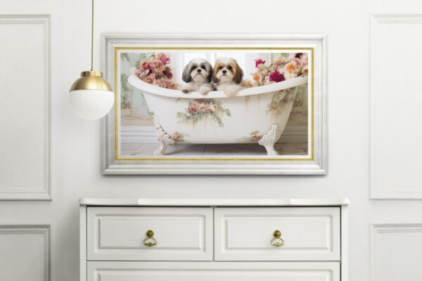 Shih Tzu in a Bathtub, INSTANT DOWNLOADS, Shih Tzu Wall Art, Bathroom Dog Art, Bathroom Decor, Dog Art - Image 2