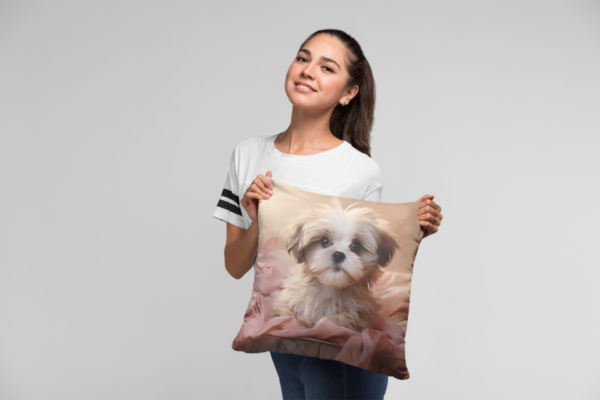 Shih Tzu Pillow, Shih Tzu Gift, Bedroom Decor, Shih Tzu Home Decore, Dog Pillow, Spun Polyester Square Pillow - Image 3