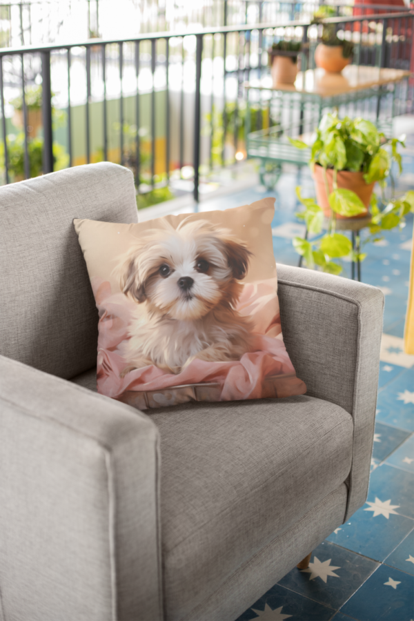 Shih Tzu Pillow, Shih Tzu Gift, Bedroom Decor, Shih Tzu Home Decore, Dog Pillow, Spun Polyester Square Pillow - Image 4