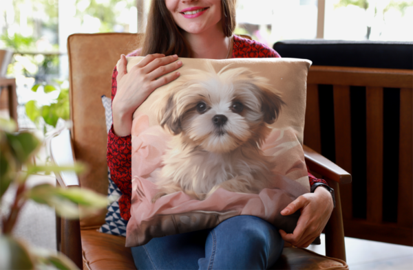 Shih Tzu Pillow, Shih Tzu Gift, Bedroom Decor, Shih Tzu Home Decore, Dog Pillow, Spun Polyester Square Pillow - Image 6