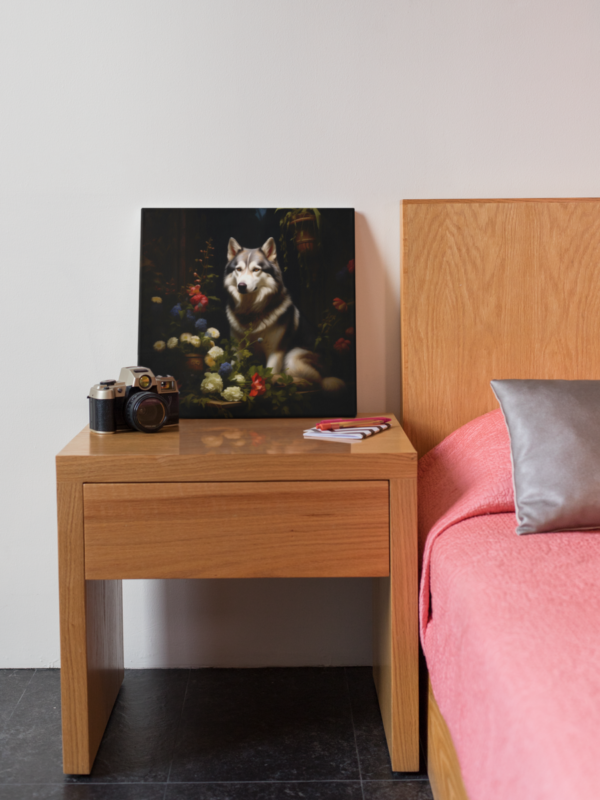 Siberian Husky Square CANVAS ART Dark Cottagecore Dog Canvas Art, Artful Canvas Art, Dog Art Gift, Siberian Husky - Image 5