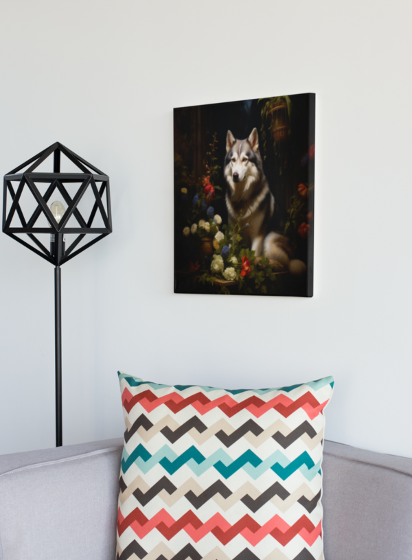 Siberian Husky Square CANVAS ART Dark Cottagecore Dog Canvas Art, Artful Canvas Art, Dog Art Gift, Siberian Husky - Image 8