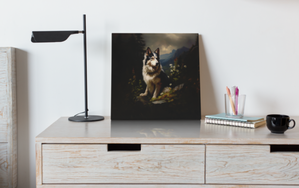 Siberian Husky Square CANVAS ART Dark Cottagecore Dog Canvas Art, Artful Canvas Art, Dog Art Gift, Siberian Husky - Image 3