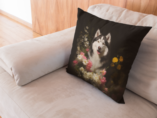 Siberian Husky Pillow, Husky Gift, Bedroom Decor, Home Decore, Dog Pillow, Husky Pillow, Spun Polyester Square Pillow - Image 4