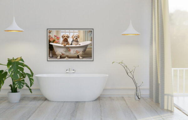 Terriers in a Bathtub, INSTANT DOWNLOADS, Terriers Wall Art, Bathroom Dog Art, Bathroom Decor, Dog Art - Image 4