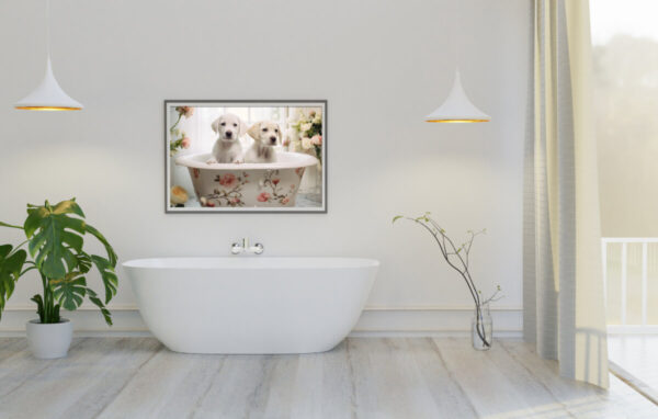 White Labrador Puppies in a Bathtub, INSTANT DOWNLOADS, Labrador Wall Art, Bathroom Dog Art, Bathroom Decor, Dog Art - Image 4