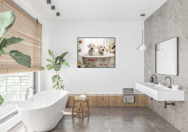 White Labrador Puppies in a Bathtub, INSTANT DOWNLOADS, Labrador Wall Art, Bathroom Dog Art, Bathroom Decor, Dog Art - Image 5