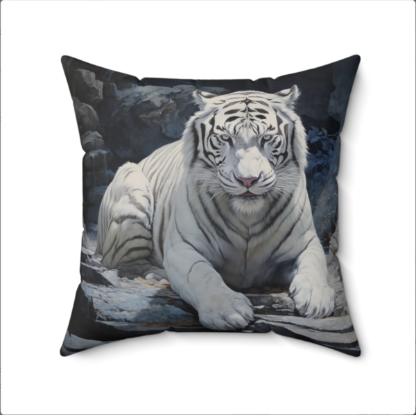 White Tiger Pillow, White Tiger Gift, Bedroom Decor, White Tiger Home Decore, Tiger Pillow, Tiger decor, Square Pillow