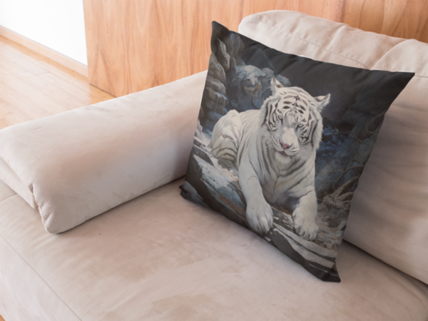 White Tiger Pillow, White Tiger Gift, Bedroom Decor, White Tiger Home Decore, Tiger Pillow, Tiger decor, Square Pillow - Image 9