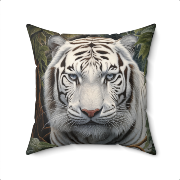 White Tiger Pillow, White Tiger Gift, Bedroom Decor, White Tiger Home Decore, Tiger Pillow, Tiger decor, Square Pillow