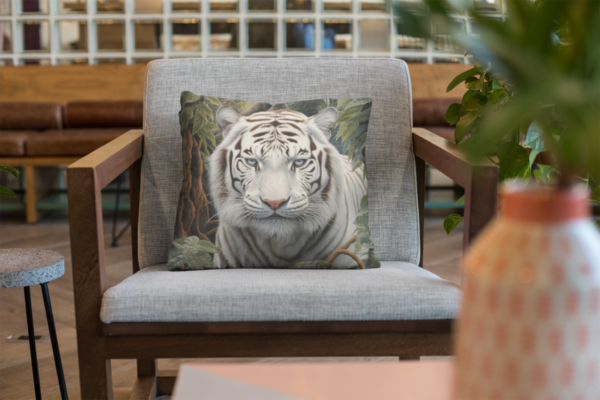 White Tiger Pillow, White Tiger Gift, Bedroom Decor, White Tiger Home Decore, Tiger Pillow, Tiger decor, Square Pillow - Image 9